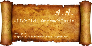 Alföldi Artemíszia névjegykártya